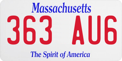 MA license plate 363AU6