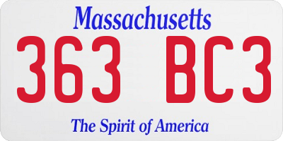 MA license plate 363BC3