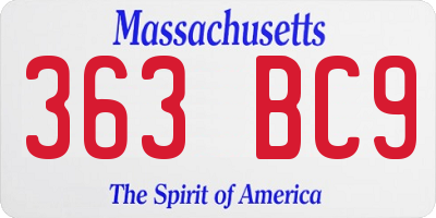 MA license plate 363BC9