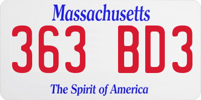 MA license plate 363BD3