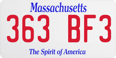 MA license plate 363BF3