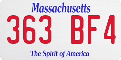 MA license plate 363BF4