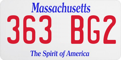MA license plate 363BG2