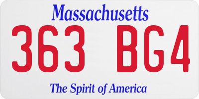MA license plate 363BG4