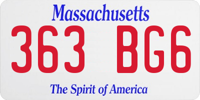 MA license plate 363BG6