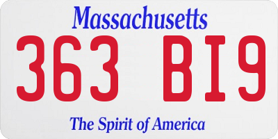 MA license plate 363BI9