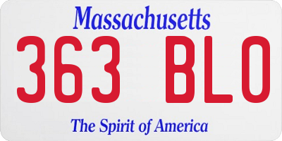 MA license plate 363BL0