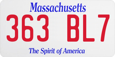 MA license plate 363BL7