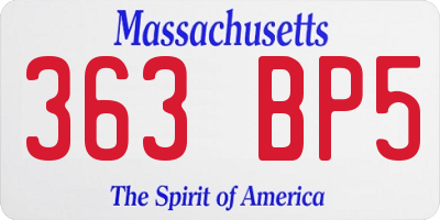 MA license plate 363BP5