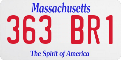 MA license plate 363BR1