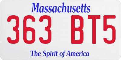 MA license plate 363BT5