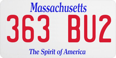 MA license plate 363BU2