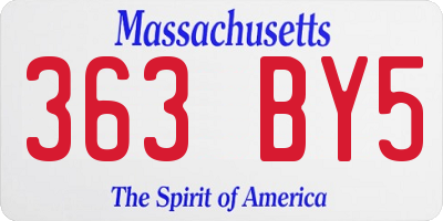MA license plate 363BY5