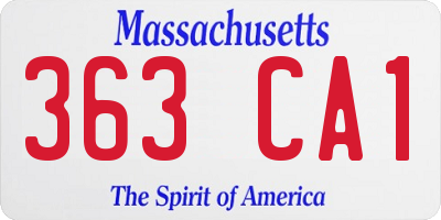 MA license plate 363CA1