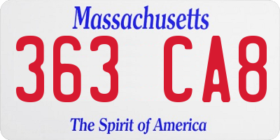 MA license plate 363CA8