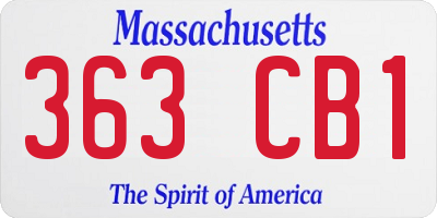 MA license plate 363CB1
