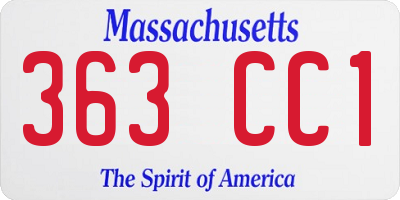 MA license plate 363CC1