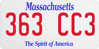 MA license plate 363CC3