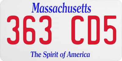 MA license plate 363CD5