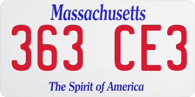 MA license plate 363CE3