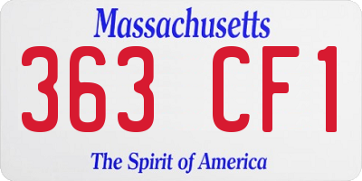 MA license plate 363CF1