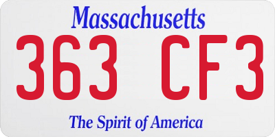 MA license plate 363CF3