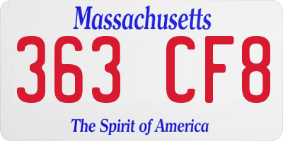 MA license plate 363CF8