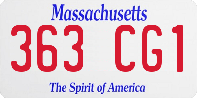 MA license plate 363CG1