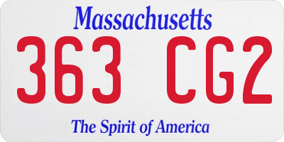 MA license plate 363CG2