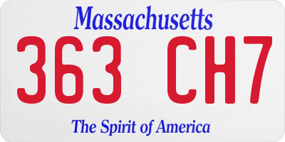 MA license plate 363CH7