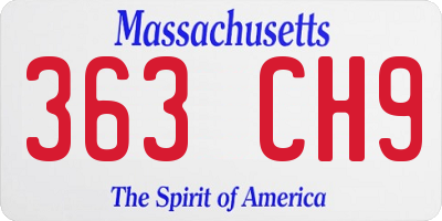 MA license plate 363CH9