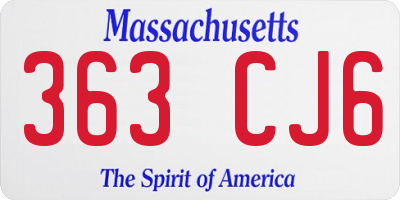 MA license plate 363CJ6