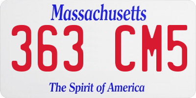 MA license plate 363CM5