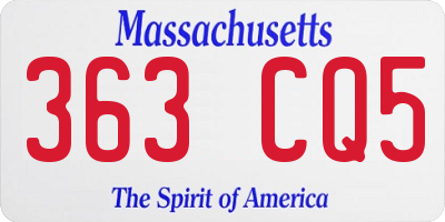 MA license plate 363CQ5