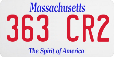 MA license plate 363CR2