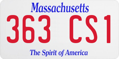 MA license plate 363CS1