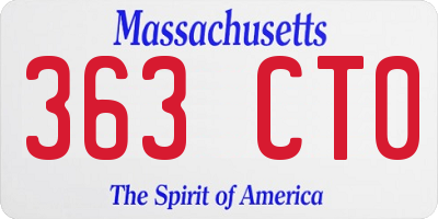 MA license plate 363CT0