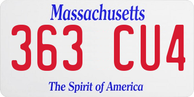 MA license plate 363CU4