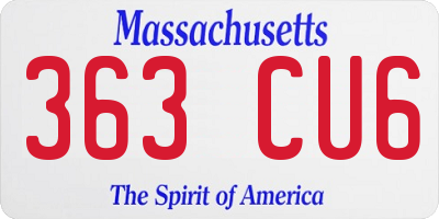 MA license plate 363CU6