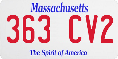 MA license plate 363CV2