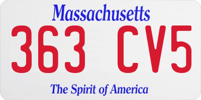 MA license plate 363CV5