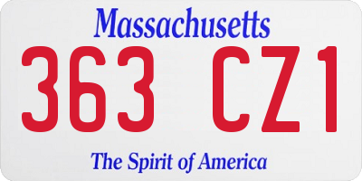 MA license plate 363CZ1