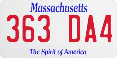 MA license plate 363DA4