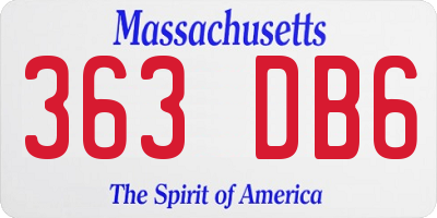 MA license plate 363DB6
