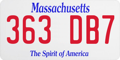 MA license plate 363DB7