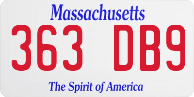 MA license plate 363DB9