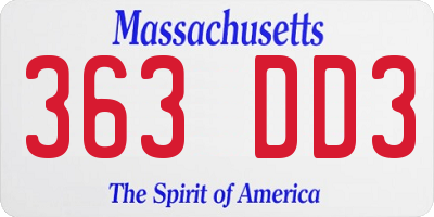 MA license plate 363DD3