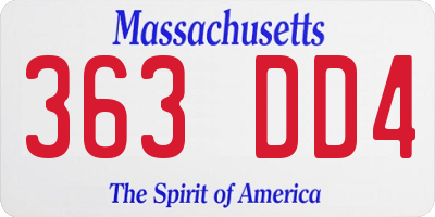 MA license plate 363DD4