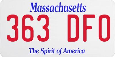 MA license plate 363DF0