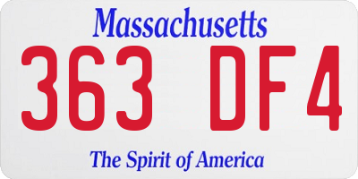 MA license plate 363DF4